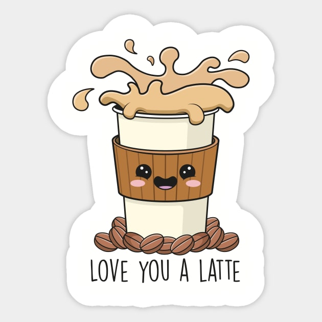 Love you a Latte Sticker by Sarah's Simulacrum